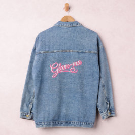 Chaqueta de denim rosa/blanco glamma