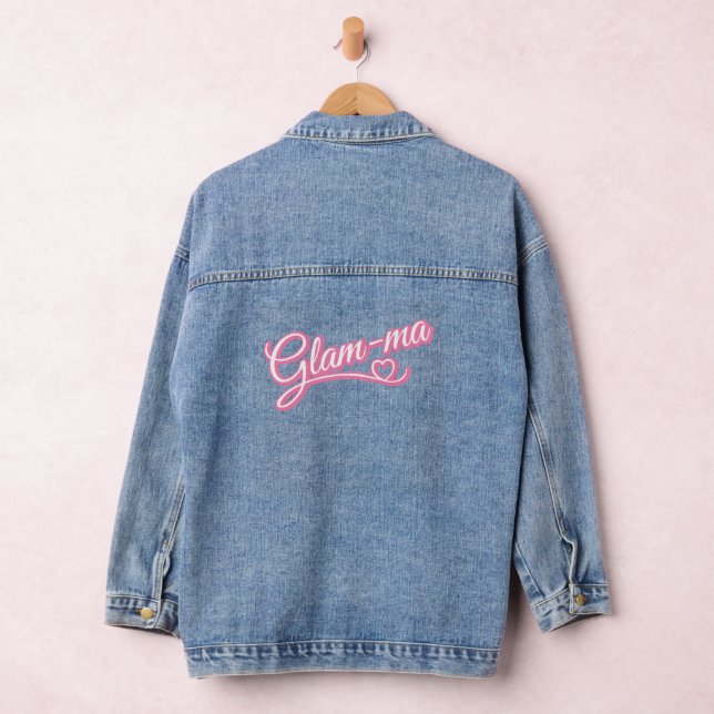 Chaqueta de denim rosa/blanco glamma (Hangar)