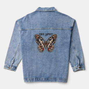 Chaqueta de la mariposa del espíritu libre Denim