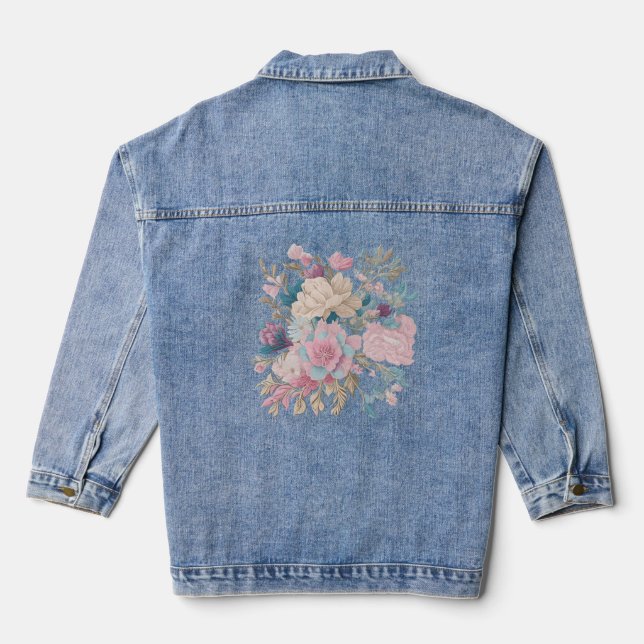 Chaqueta estética de vaquero de Art denim de flore (Reverso )