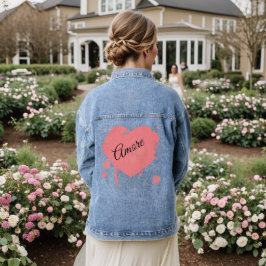 Chaqueta Grunge Denim "Amore" Heart
