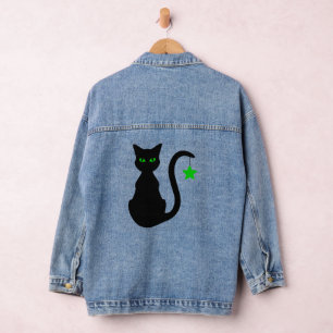 Chaqueta negra de denim para gato