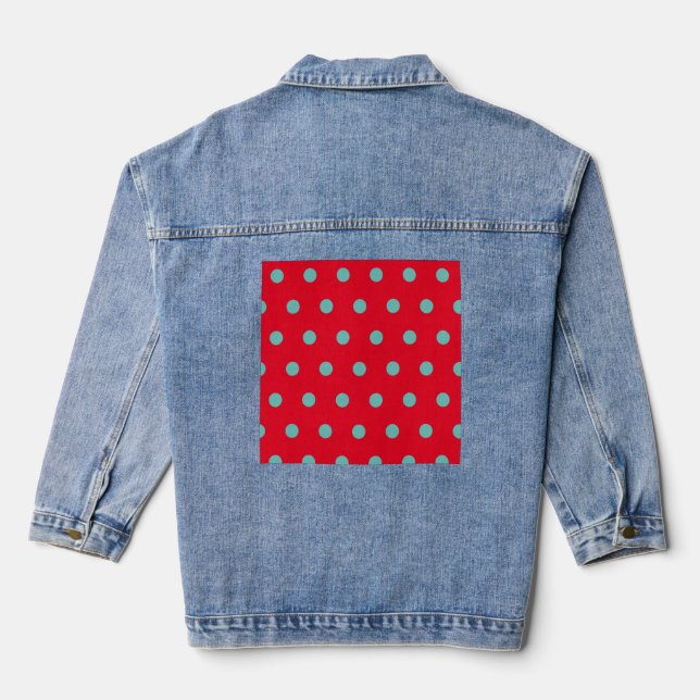 Chaqueta Polka Dot Denim (Rojo y Aqua) (Reverso )