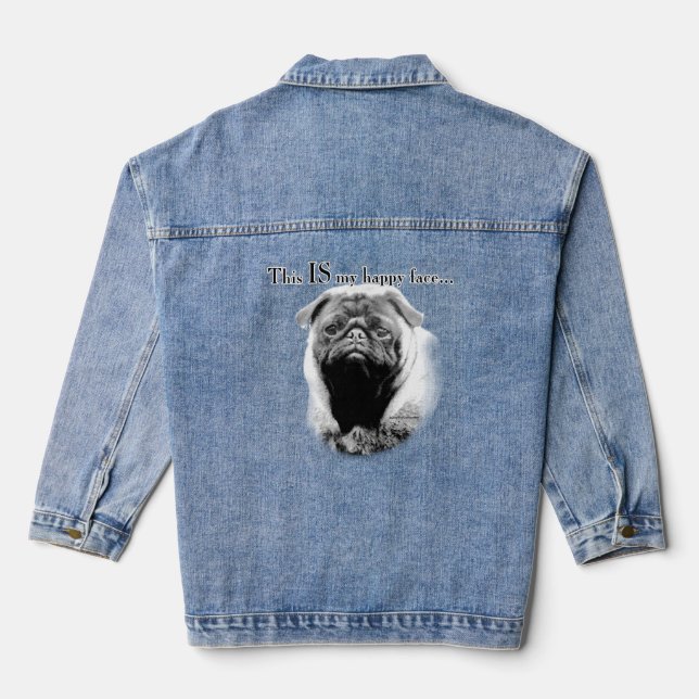 Chaqueta Pug Happy Face Denim (Reverso )