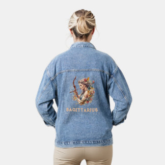 Chaqueta Sagittarius Zodiac de Denim Femenino