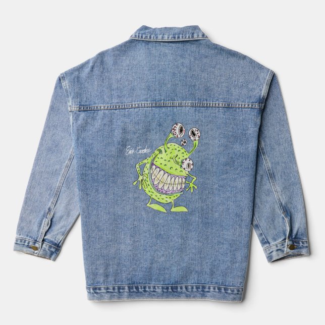Chaqueta Vaquera 4 eyed green alien monster (Reverso )