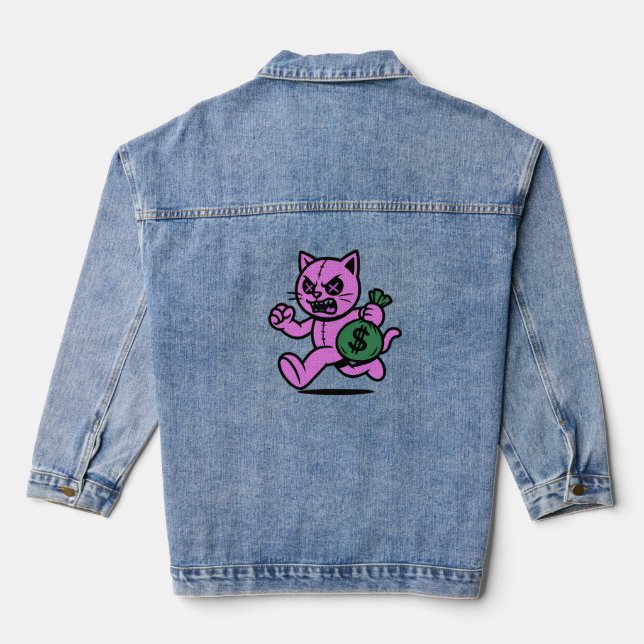 Chaqueta Vaquera A POP CAT THIEF Hoodie Denim Jacket  (Reverso )