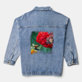Chaqueta Vaquera Abejorro con Floral Moderna Amapola Roja