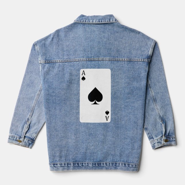 Chaqueta Vaquera Ace De Espadas Jugando Tarjeta De Ace (Reverso )