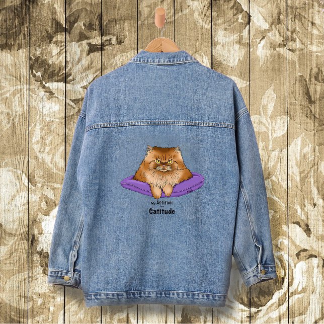 Chaqueta Vaquera Actitud divertida de gato (Subido por el creador)