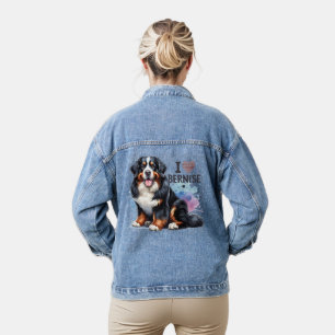 Chaqueta Vaquera Acuarela Que Amo Mi Perro De Montaña Bernés