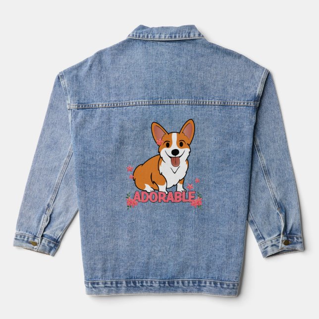 Chaqueta Vaquera Adorable Corgi (Reverso )