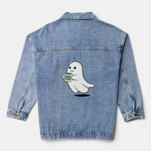 Chaqueta Vaquera Adorable Ghost Cute Halloween Illustration
