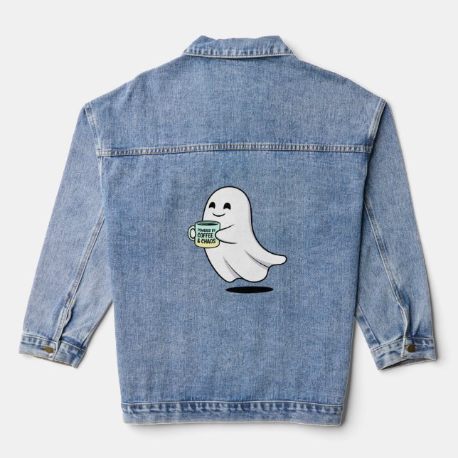 Chaqueta Vaquera Adorable Ghost Cute Halloween Illustration (Reverso )