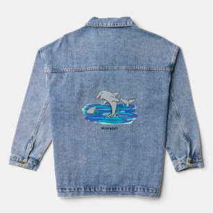 Chaqueta Vaquera Adorables delfines felices ilustracion personaliza