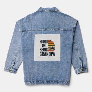 Chaqueta Vaquera Aficionado a ser abuelo pescando diseño vectorial