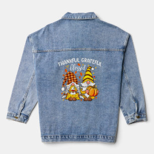 Chaqueta Vaquera Agradecidos y agradecidos Gnomes de Acción de Grac