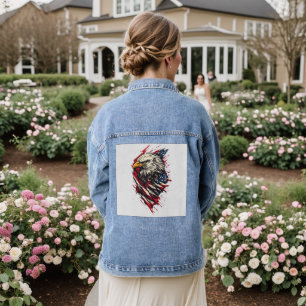 Chaqueta Vaquera Águila Americana Patriótica Vintage 4 de Julio 