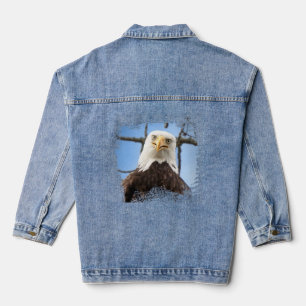 Chaqueta Vaquera Águila Calva Divertida Mirada Fija Vida Silvestre 