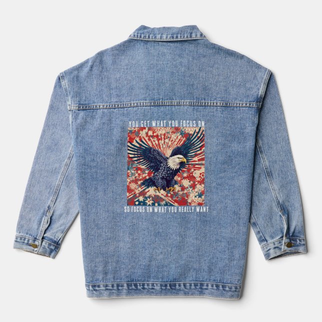 Chaqueta Vaquera Águila motivacional (Reverso )