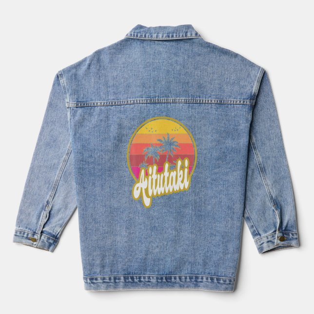 Chaqueta Vaquera Aitutaki Islas Cook Beach Retro Sunset (Reverso )