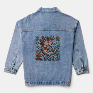 Chaqueta Vaquera Ajolote Azteca Xolotl piedra erosionada arte triba