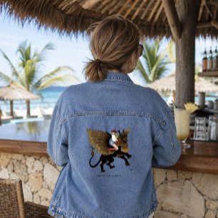 Chaqueta Vaquera Ala de León Grifo Fantasía Occidental Vaquera Roja