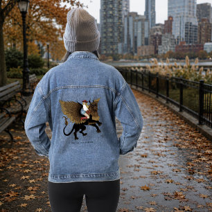 Chaqueta Vaquera Ala de León Grifo Fantasía Occidental Vaquera Roja