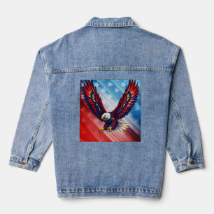 Chaqueta Vaquera Alas de Águila Patrióticas Bandera Americana