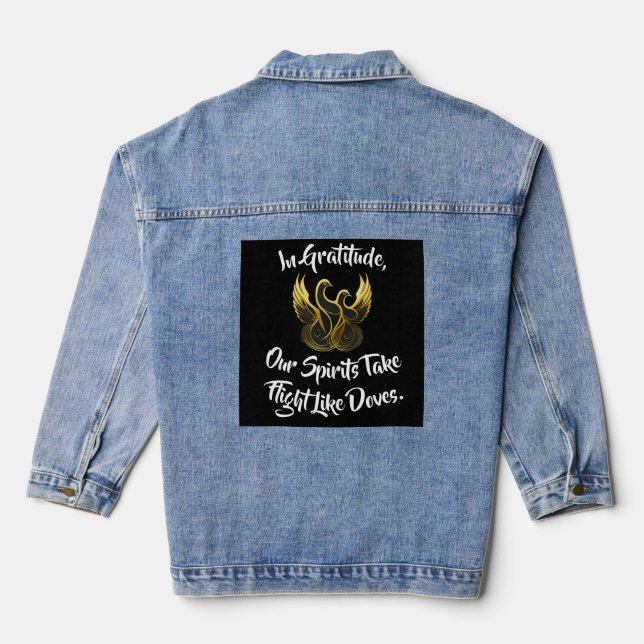 Chaqueta Vaquera "Alas doradas de la gratitud" (Reverso )