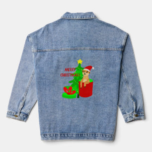 Chaqueta Vaquera alegre navidad meerkat santa divertido