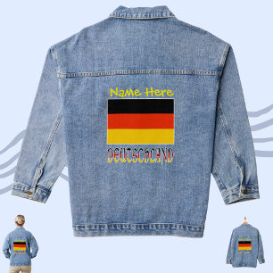 Chaqueta Vaquera Alemania Bandera Alemana Amarilla Personalización