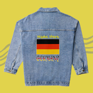 Chaqueta Vaquera Alemania y bandera alemana personalización amarill