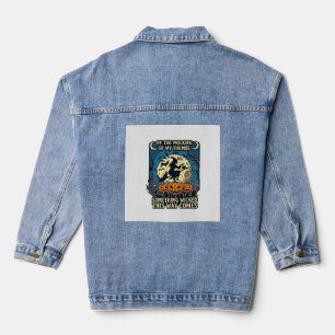 Chaqueta Vaquera Algo Malvado Llega Bruja Halloween Calabaza
