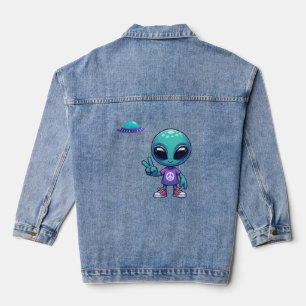 Chaqueta Vaquera Alien y barco espacial por la paz