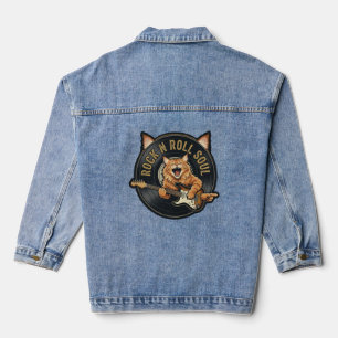 Chaqueta Vaquera Alma de Rock N Roll Gato Guitarrista Vintage