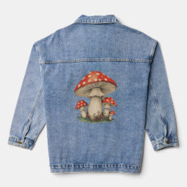Chaqueta Vaquera Amanita Mushroom Retro Cottagecore Art - Jean