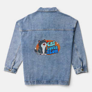 Chaqueta Vaquera Amante de gatos Miau - gato azul