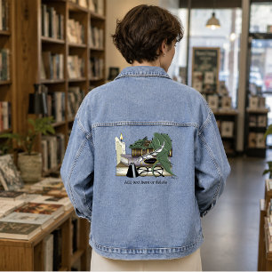 Chaqueta Vaquera Amante de Libros Dragón Durmiente Caprichoso Verde