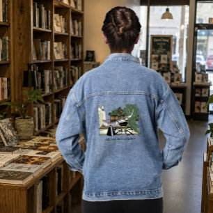 Chaqueta Vaquera Amante de Libros Dragón Durmiente Caprichoso Verde