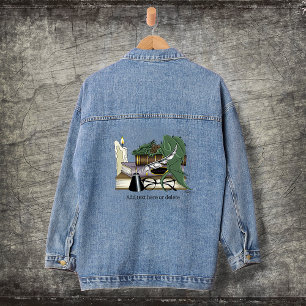 Chaqueta Vaquera Amante de Libros Dragón Durmiente Caprichoso Verde