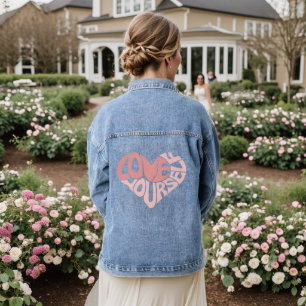 Chaqueta Vaquera Ámate a Ti Mismo Corazón Retro Rosa