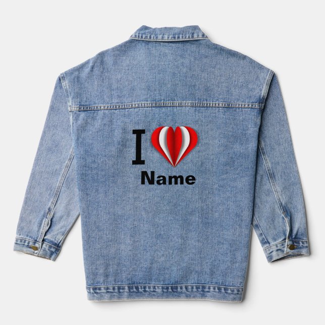 Chaqueta Vaquera "Amo [Tu Nombre]" Corazón (Reverso )