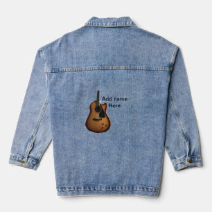 Chaqueta Vaquera Añadir el nombre texto guitarra acústica marrón ed
