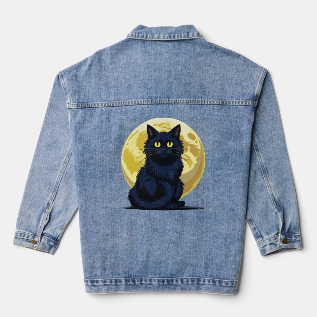 Chaqueta Vaquera Angry black cat (Reverso )