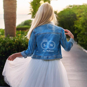 Chaqueta Vaquera Anillos de Boda Monograma Personalizados