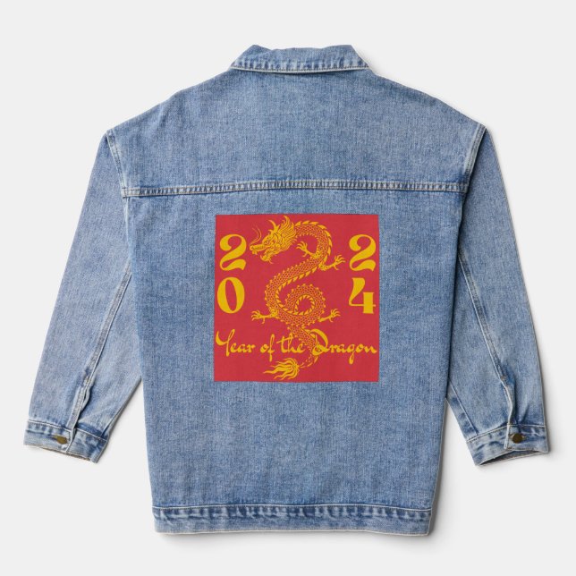 Chaqueta Vaquera Año del Dragón de Oro (Reverso )