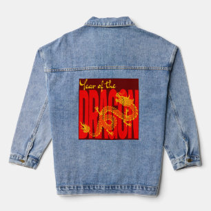 Chaqueta Vaquera Año del Dragón Rojo Oro