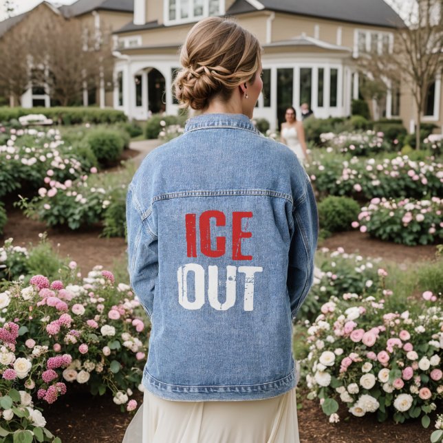 Chaqueta Vaquera Anti ICE Out Political Activism Protest (Reverso Boda)