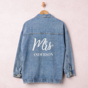 Chaqueta Vaquera Apellido Boda Personalizado Sra. Denim Jacket